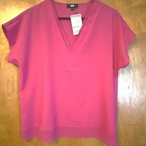 hot pink DKNY short sleeve blouse